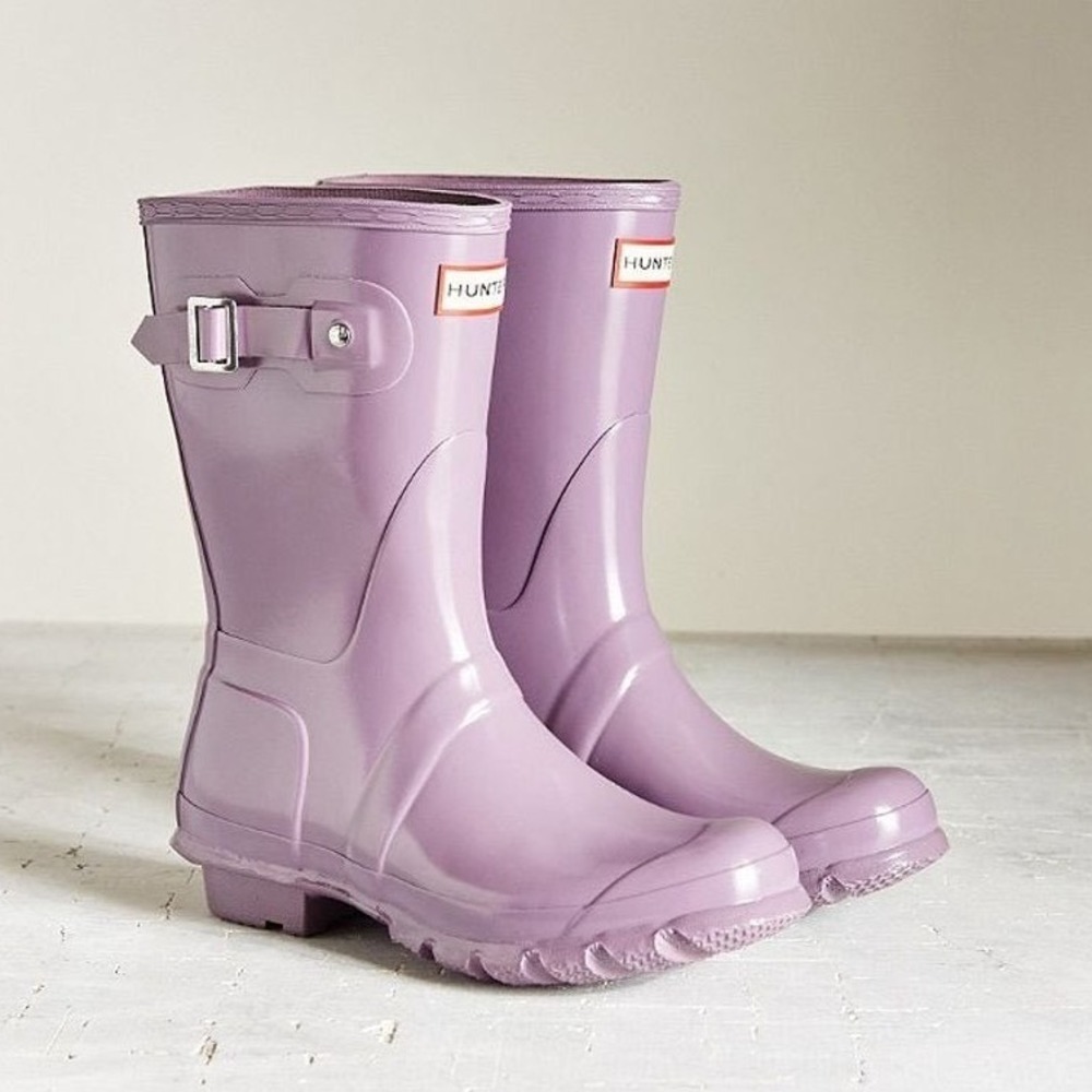 Hunter Original Gloss Short Rain Boots Lavender Purple W23700 Womens US 7M/8F